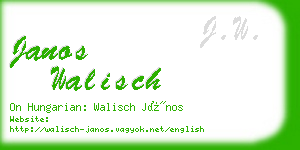 janos walisch business card